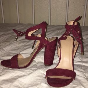 Wine ankle strap high heels